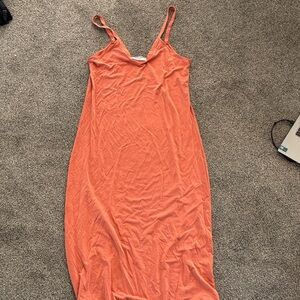 Double Zero Strapless Coral Dress